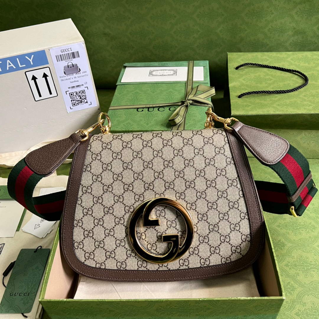 Gucci 699210 Blondie medium shoulder bag Beige GG Supreme canvas - Default Title - View 1