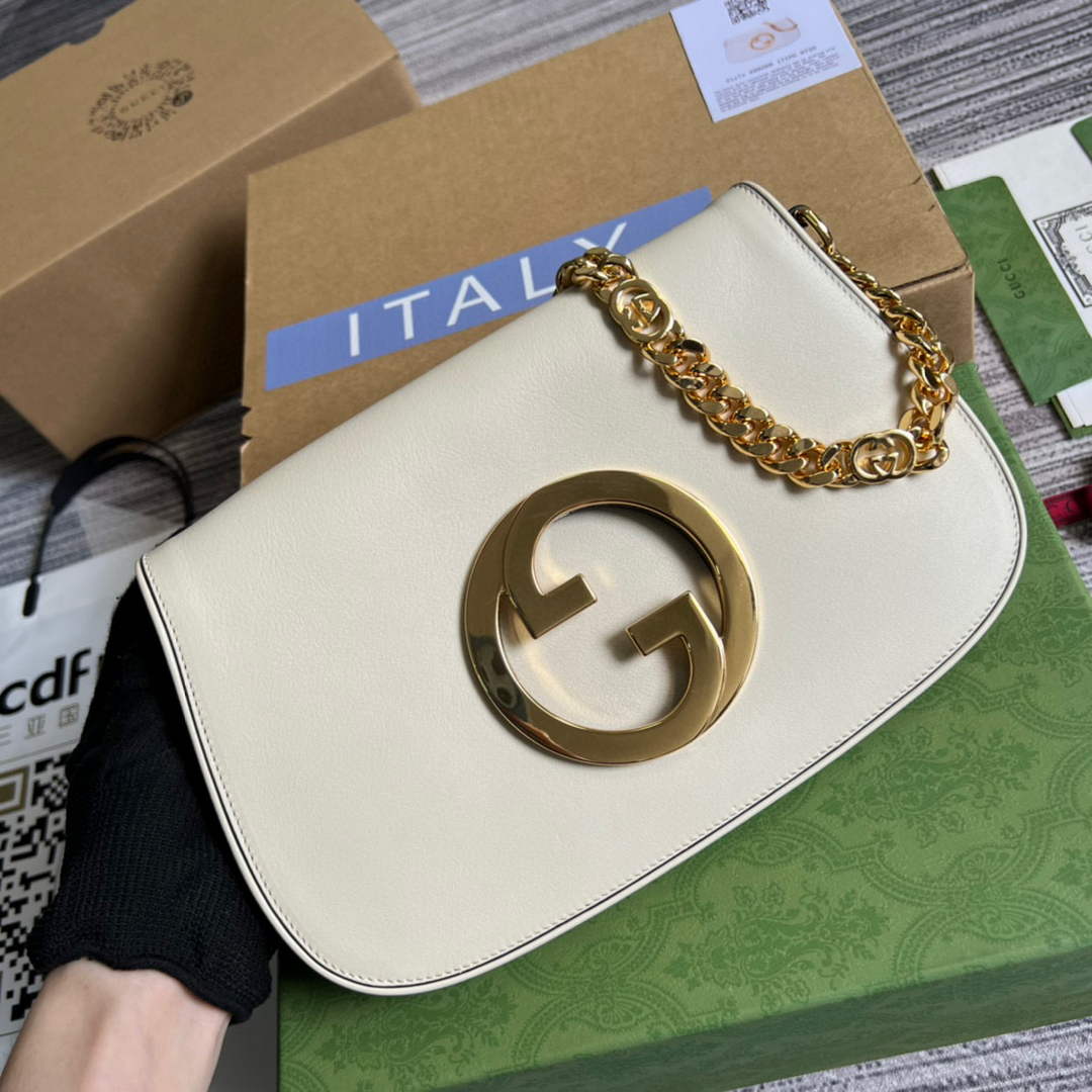 Gucci 699268 Blondie shoulder bag White leather - Default Title - View 4
