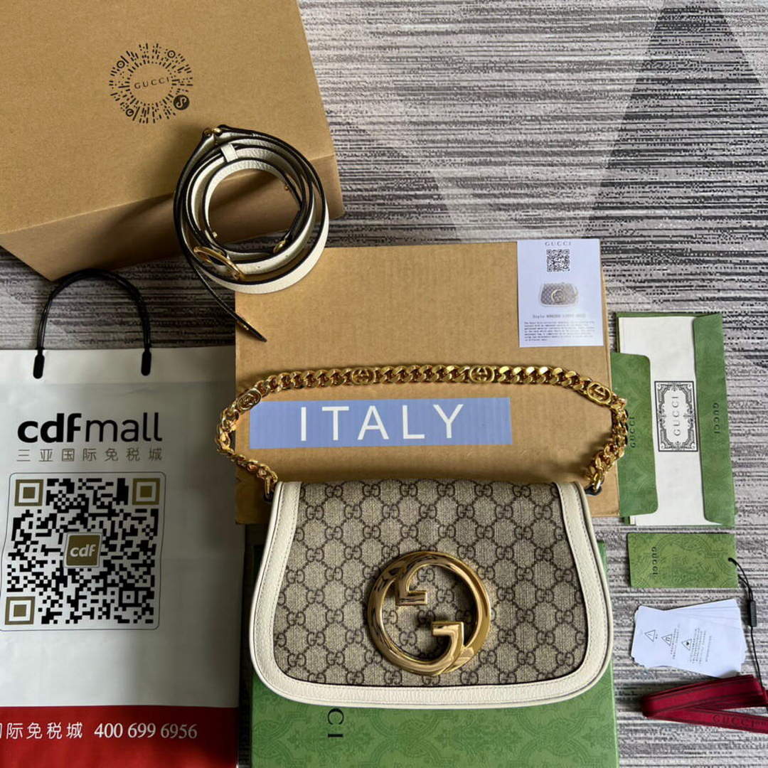 Gucci 699268 Gucci Blondie shoulder bag GG Supreme canvas White - Default Title - View 2