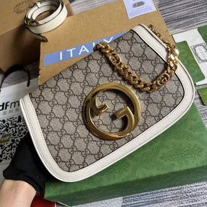 Gucci 699268 Gucci Blondie shoulder bag GG Supreme canvas White - Default Title - View 1