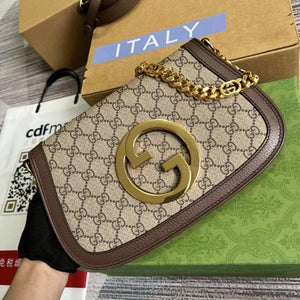 Gucci 699268 Gucci Blondie shoulder bag GG Supreme canvas Brown - Default Title - View 1