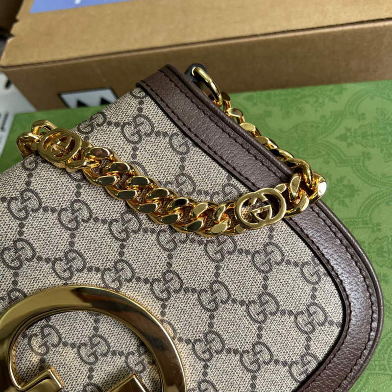 Gucci 699268 Gucci Blondie shoulder bag GG Supreme canvas Brown