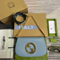 Gucci 699268 Gucci Blondie Shoulder Bag Light blue leather - Default Title - View 1