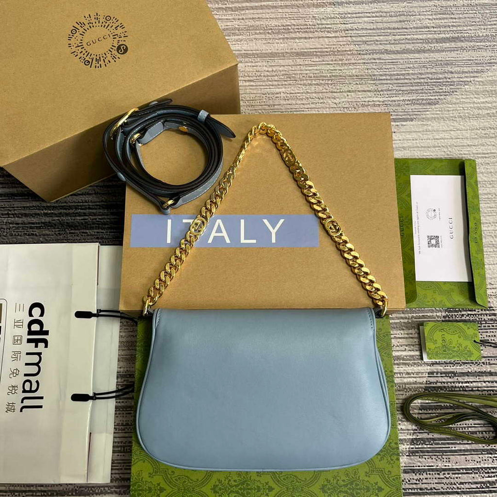 Gucci 699268 Gucci Blondie Shoulder Bag Light blue leather