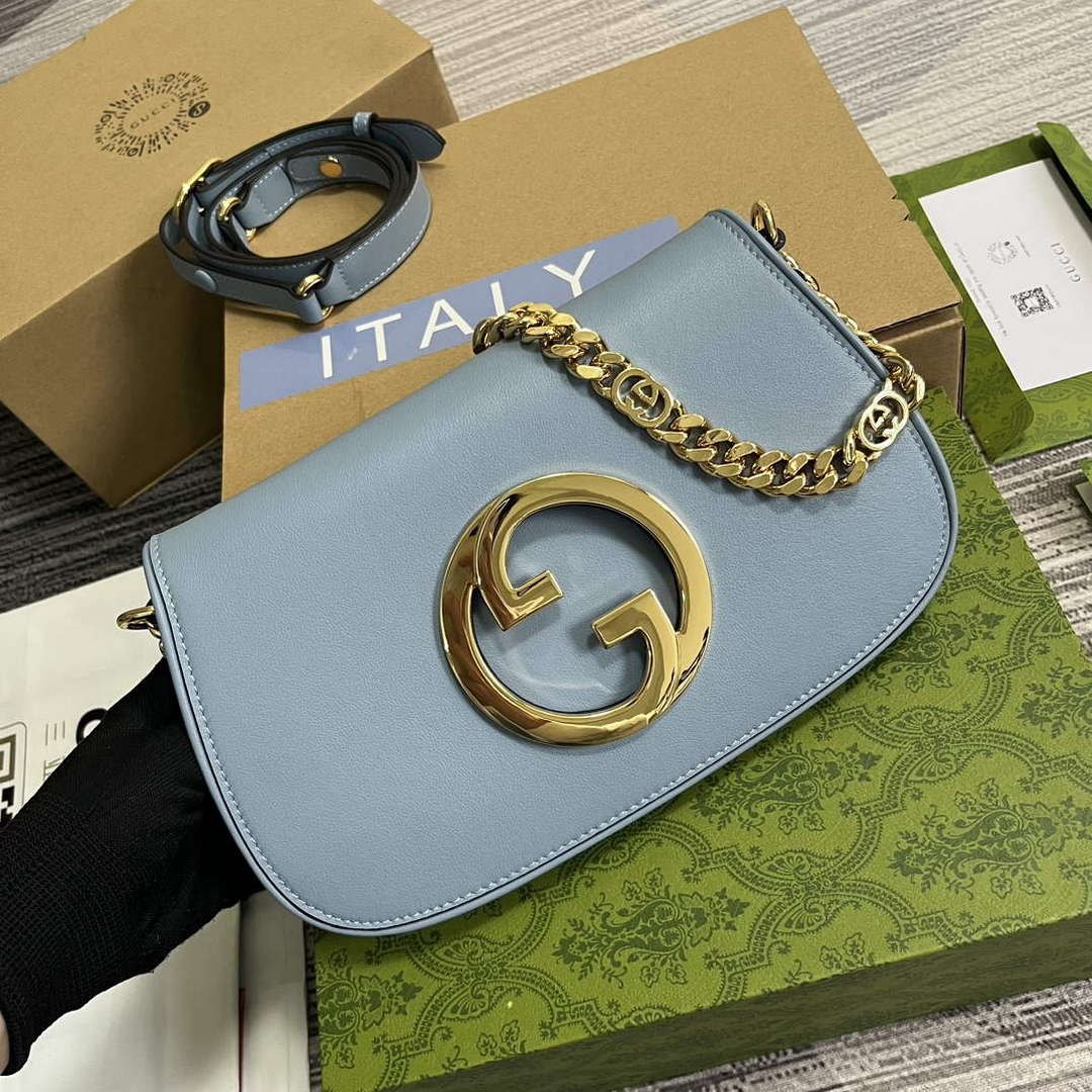 Gucci 699268 Gucci Blondie Shoulder Bag Light blue leather - Default Title - View 4