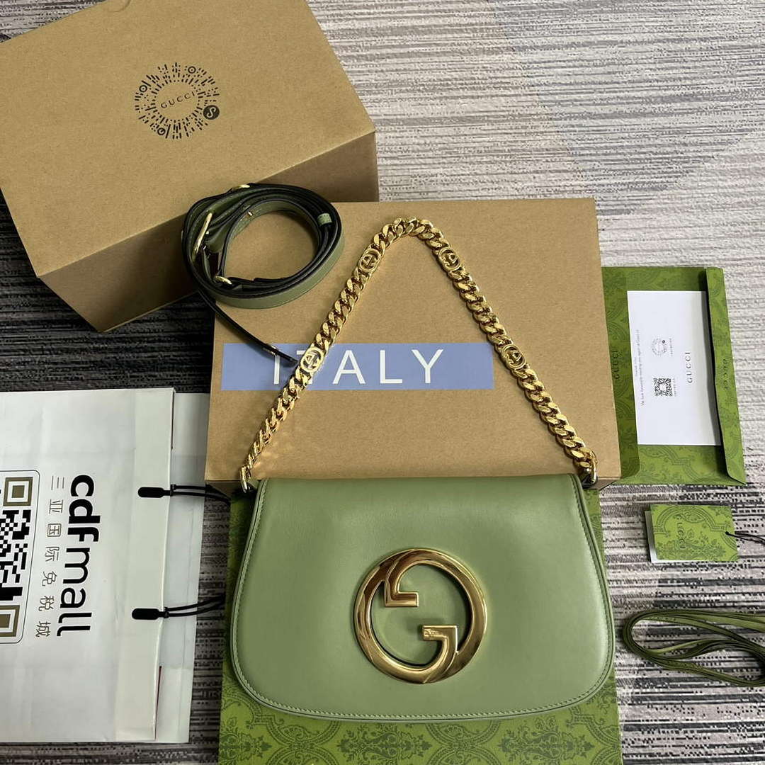 Gucci 699268 Gucci Blondie Shoulder Bag Light green leather - Default Title - View 1