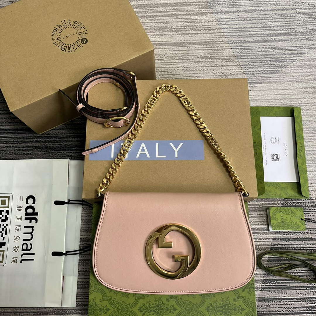Gucci 699268 Gucci Blondie Shoulder Bag Light pink leather - Default Title - View 1