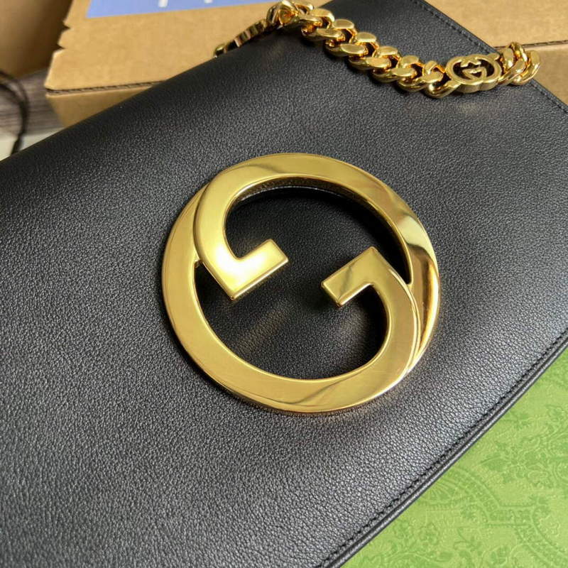 Gucci 699268 Gucci Blondie shoulder leather bag Black