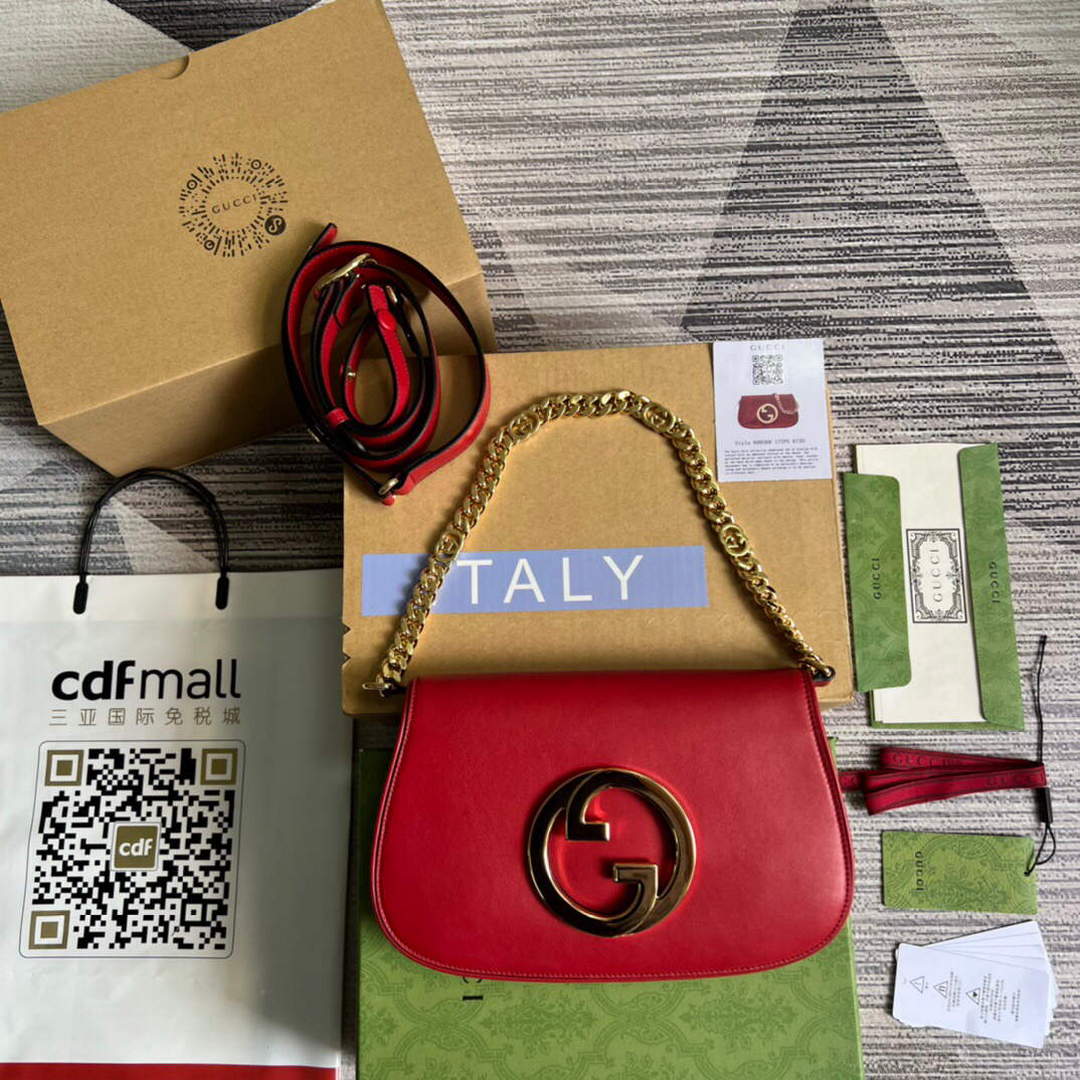 Gucci 699268 Gucci Blondie shoulder leather bag Red - Default Title - View 2
