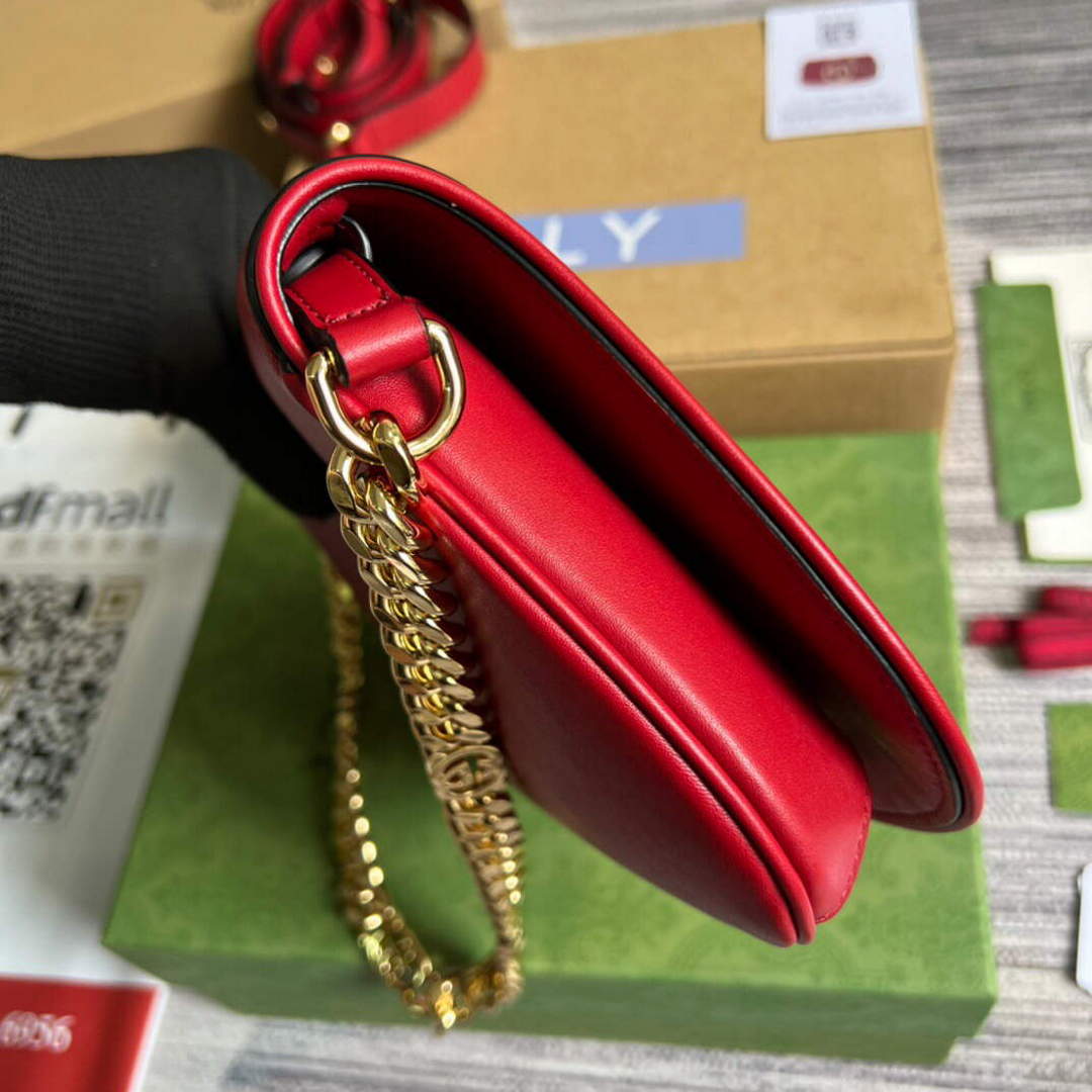 Gucci 699268 Gucci Blondie shoulder leather bag Red - Default Title - View 4