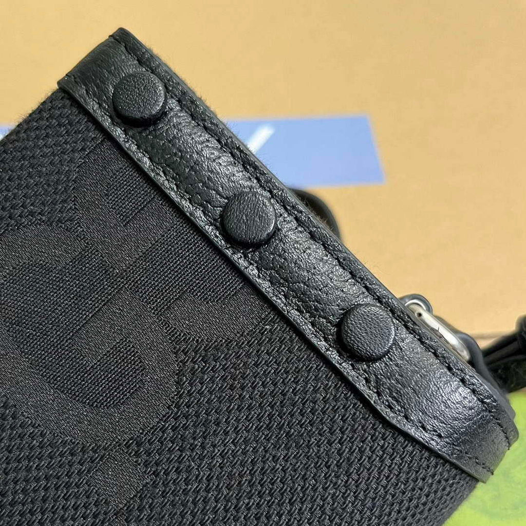 Gucci 699296 Gucci Horsebit 1955 Jumbo GG Mini Bag Black big G