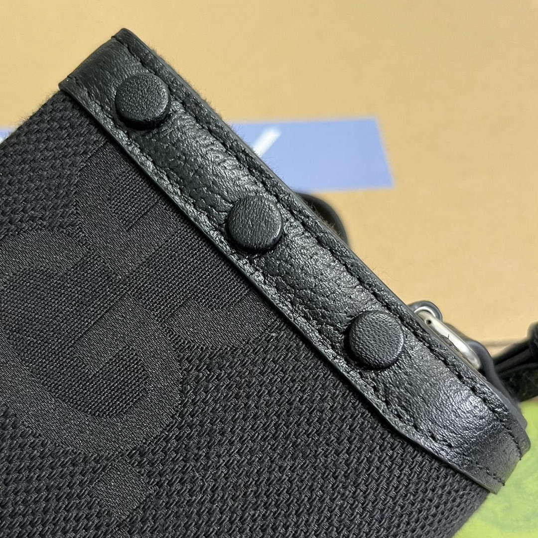 Gucci 699296 Gucci Horsebit 1955 Jumbo GG Mini Bag Black big G - Default Title - View 7