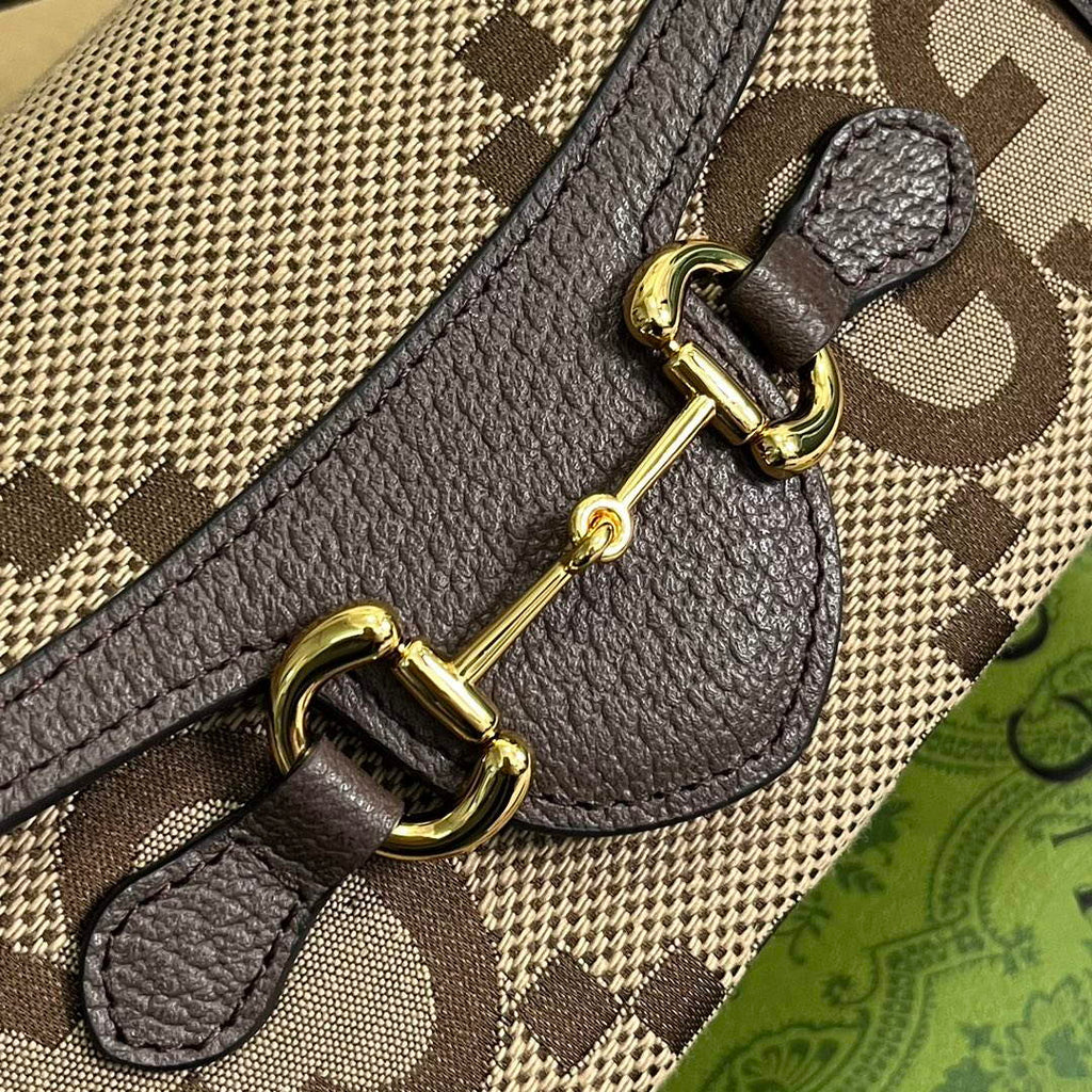 Gucci 699296 Gucci Horsebit 1955 Jumbo GG Mini Bag Brown big G