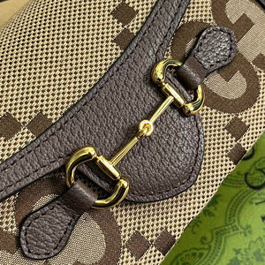 Gucci 699296 Gucci Horsebit 1955 Jumbo GG Mini Bag Brown big G - Default Title - View 5