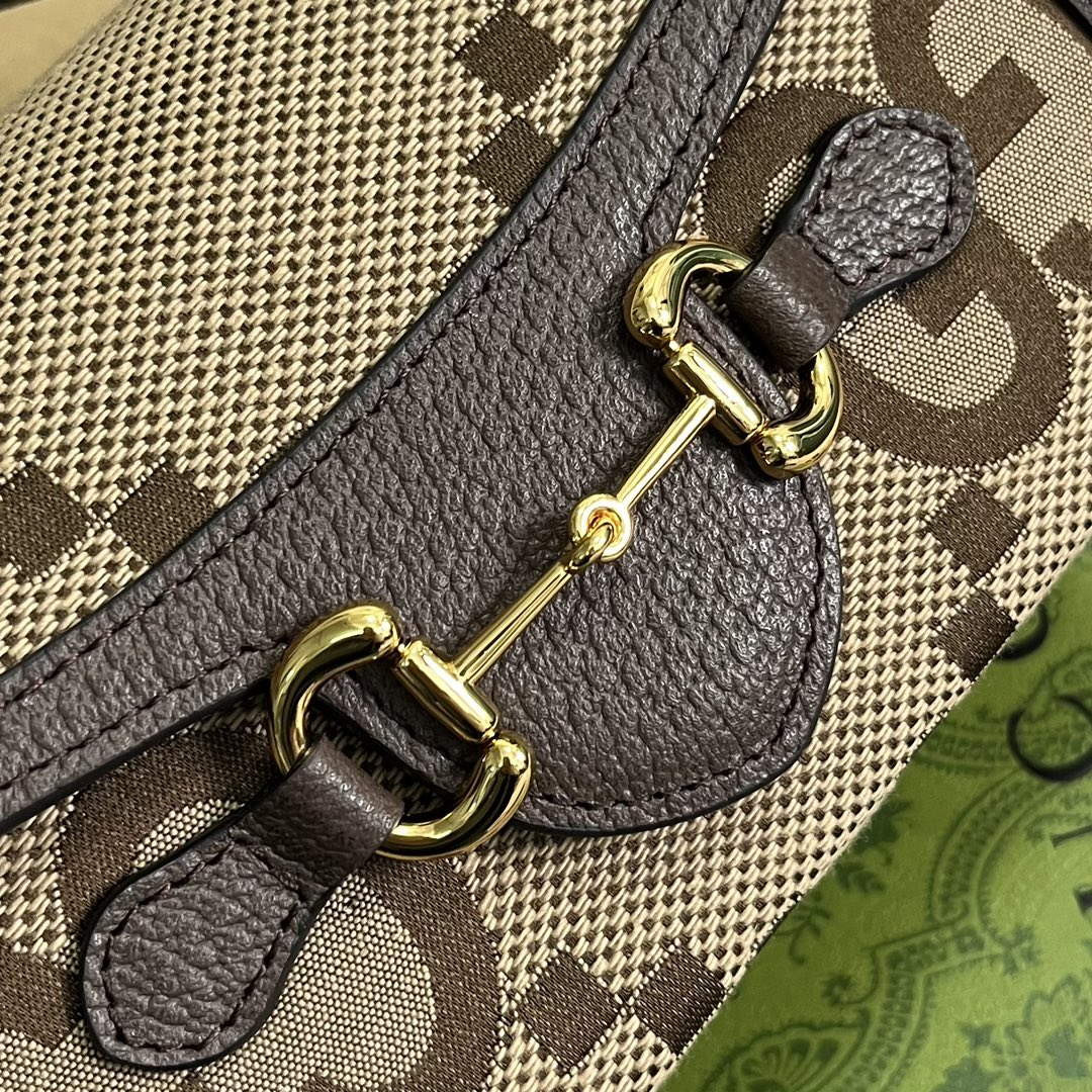 Gucci 699296 Gucci Horsebit 1955 Jumbo GG Mini Bag Brown big G