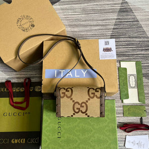 Gucci 699296 Gucci Horsebit 1955 jumbo GG mini bag Brown - Default Title - View 2