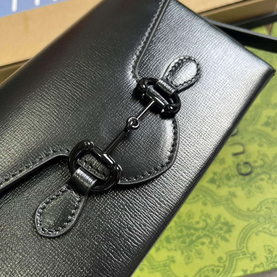 Gucci 699296 Gucci Horsebit 1955 Mini Bag Black Leather - Default Title - View 5