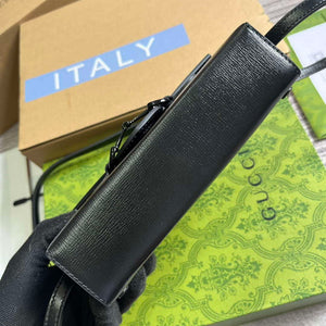 Gucci 699296 Gucci Horsebit 1955 Mini Bag Black Leather - Default Title - View 6