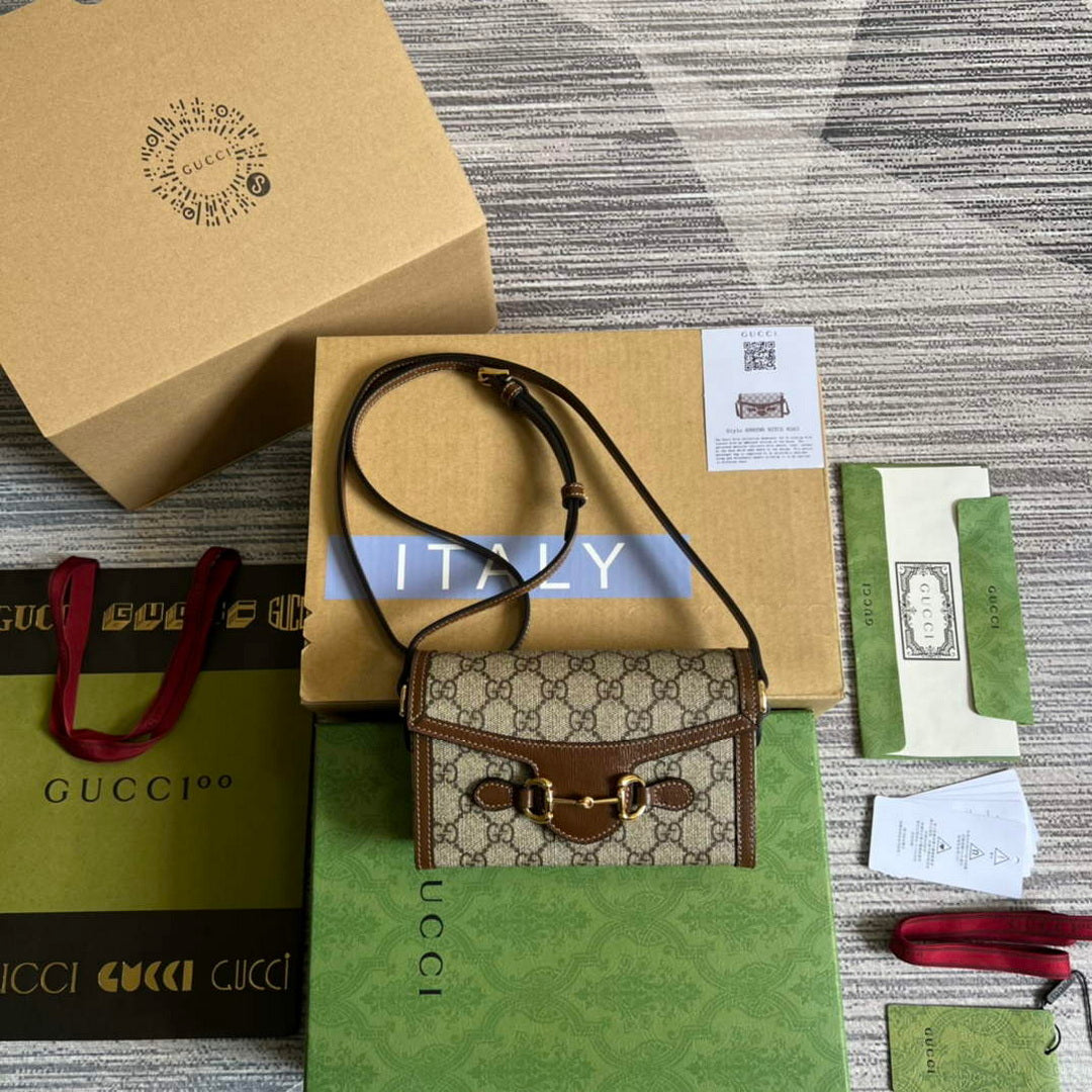 Gucci 699296 Gucci Horsebit 1955 mini bag Brown - Default Title - View 1