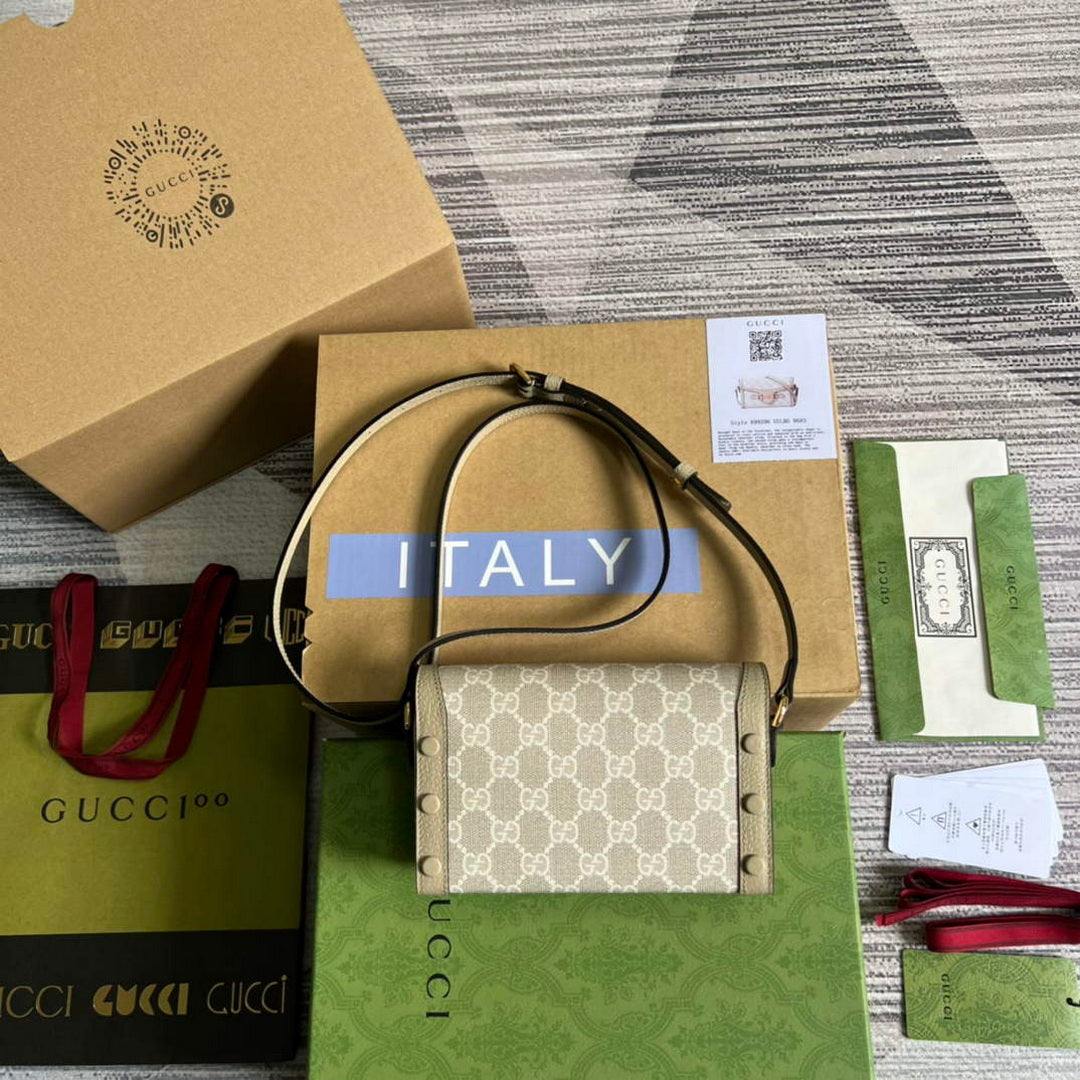 Gucci 699296 Gucci Horsebit 1955 mini bag Oatmeal - Default Title - View 2