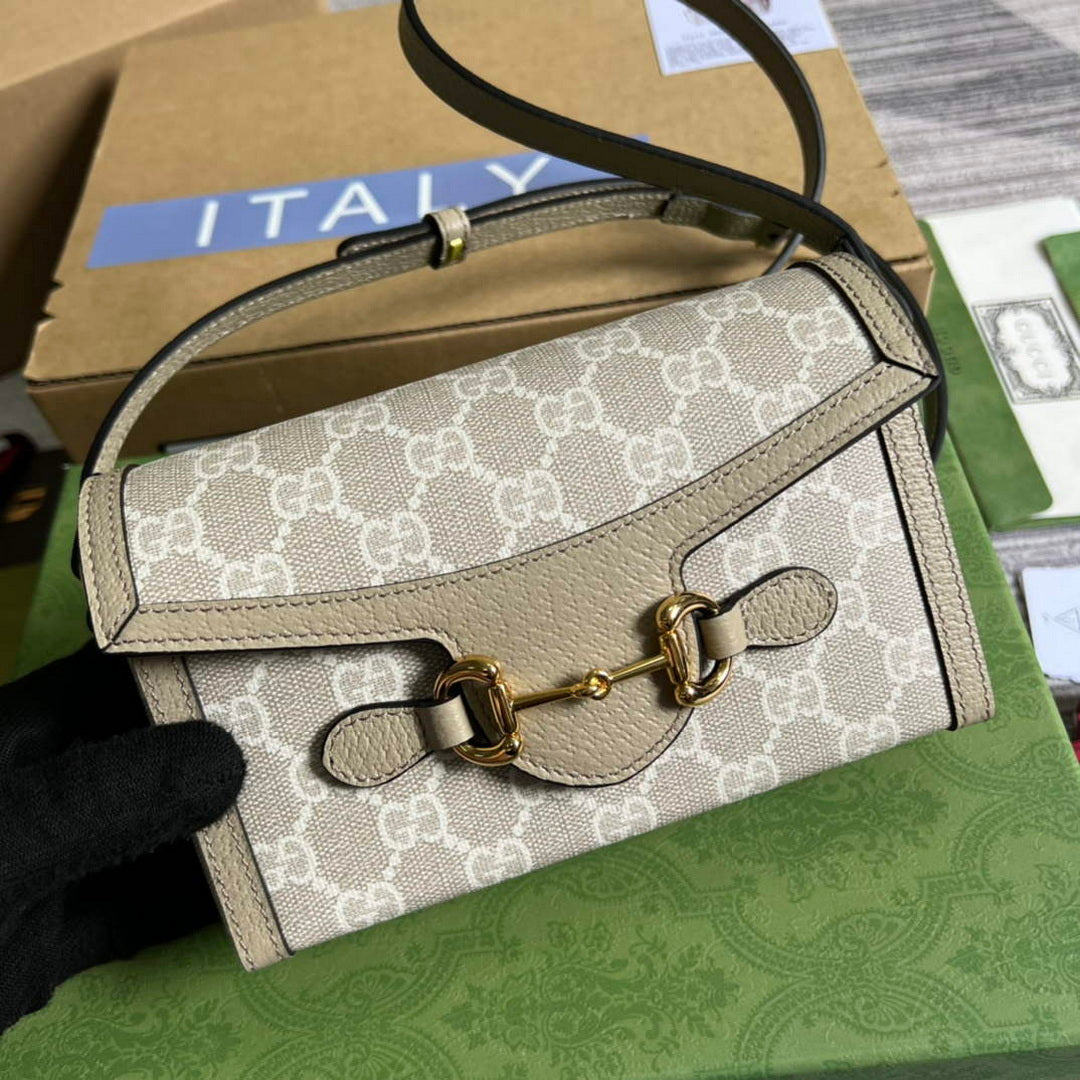 Gucci 699296 Gucci Horsebit 1955 mini bag Oatmeal - Default Title - View 4