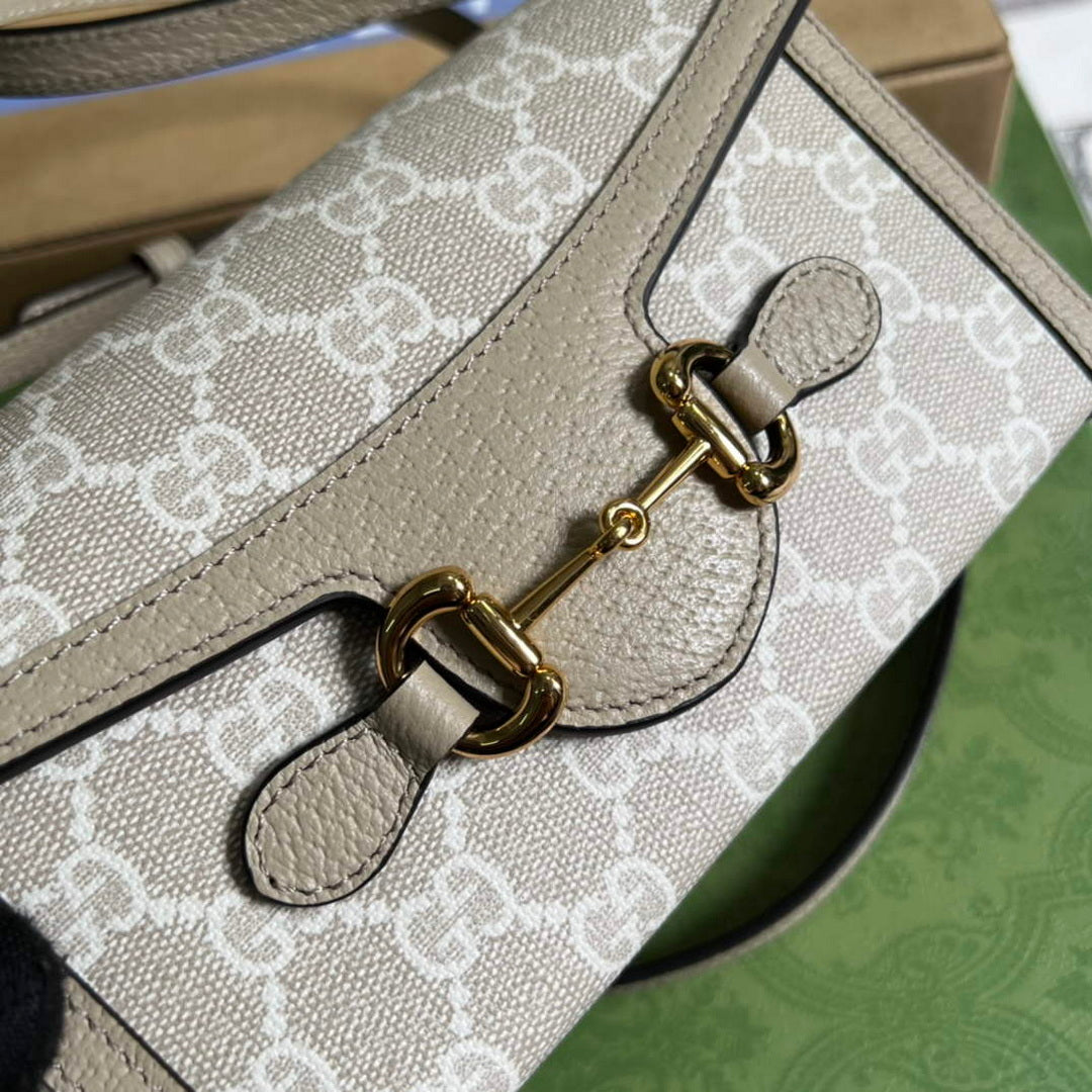 Gucci 699296 Gucci Horsebit 1955 mini bag Oatmeal - Default Title - View 5