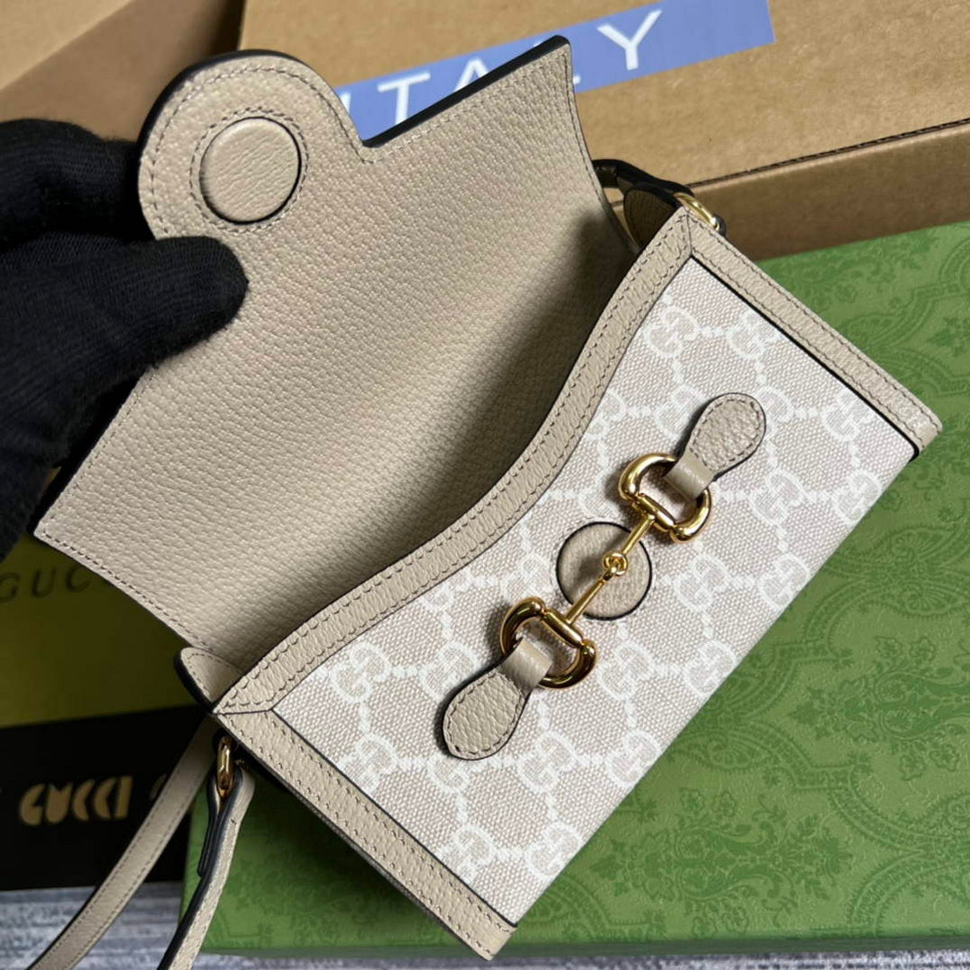 Gucci 699296 Gucci Horsebit 1955 mini bag Oatmeal - Default Title - View 7