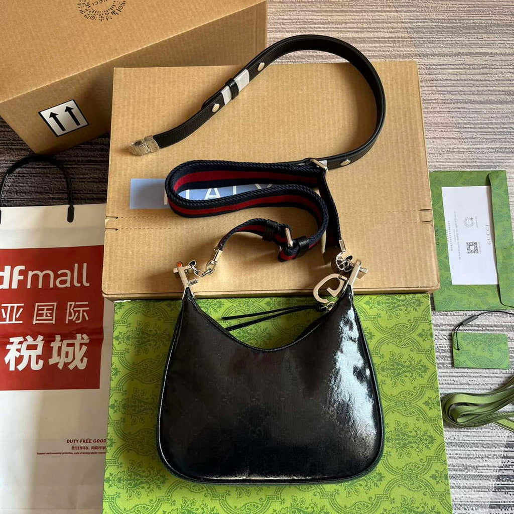 Gucci 699409 Gucci Attache Small Shoulder Bag Black GG