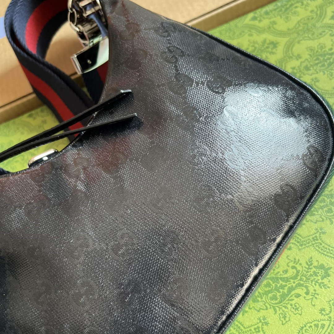 Gucci 699409 Gucci Attache Small Shoulder Bag Black GG - Default Title - View 7