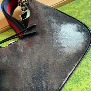 Gucci 699409 Gucci Attache Small Shoulder Bag Black GG - Default Title - View 7
