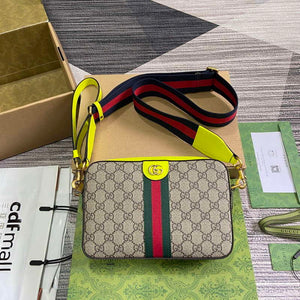Gucci 699439 Ophidia GG Small Crossbody Bag Fluorescent yellow - Default Title - View 1
