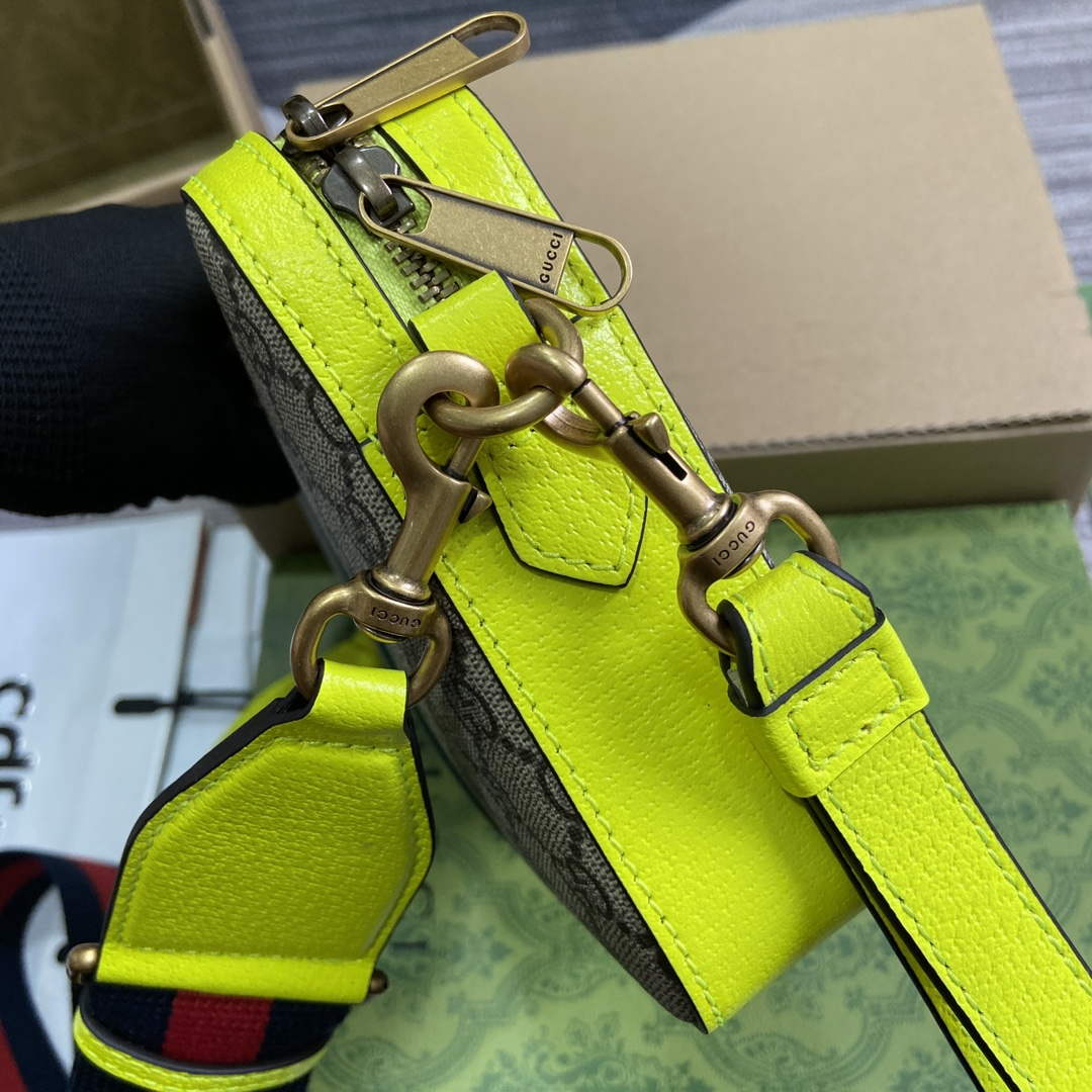 Gucci 699439 Ophidia GG Small Crossbody Bag Fluorescent yellow - Default Title - View 3
