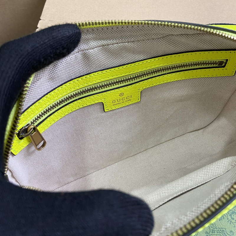 Gucci 699439 Ophidia GG Small Crossbody Bag Fluorescent yellow