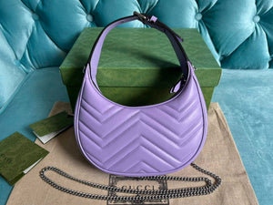 Gucci 699514 GG Marmont half-moon-shaped mini bag Lilac purple - Default Title - View 2