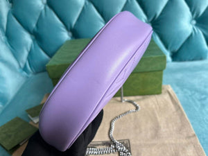 Gucci 699514 GG Marmont half-moon-shaped mini bag Lilac purple - Default Title - View 4