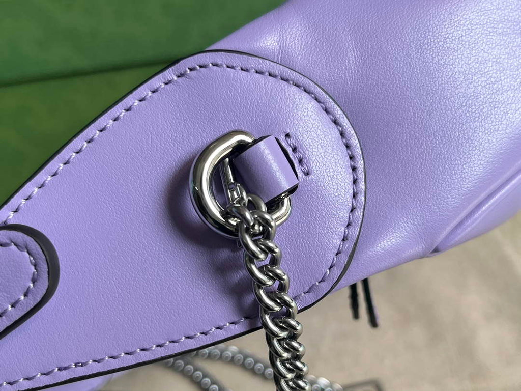 Gucci 699514 GG Marmont half-moon-shaped mini bag Lilac purple