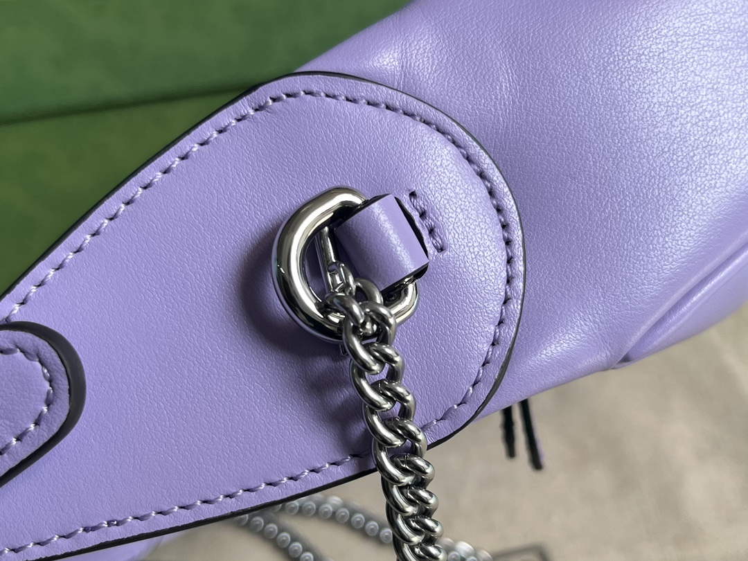 Gucci 699514 GG Marmont half-moon-shaped mini bag Lilac purple - Default Title - View 6