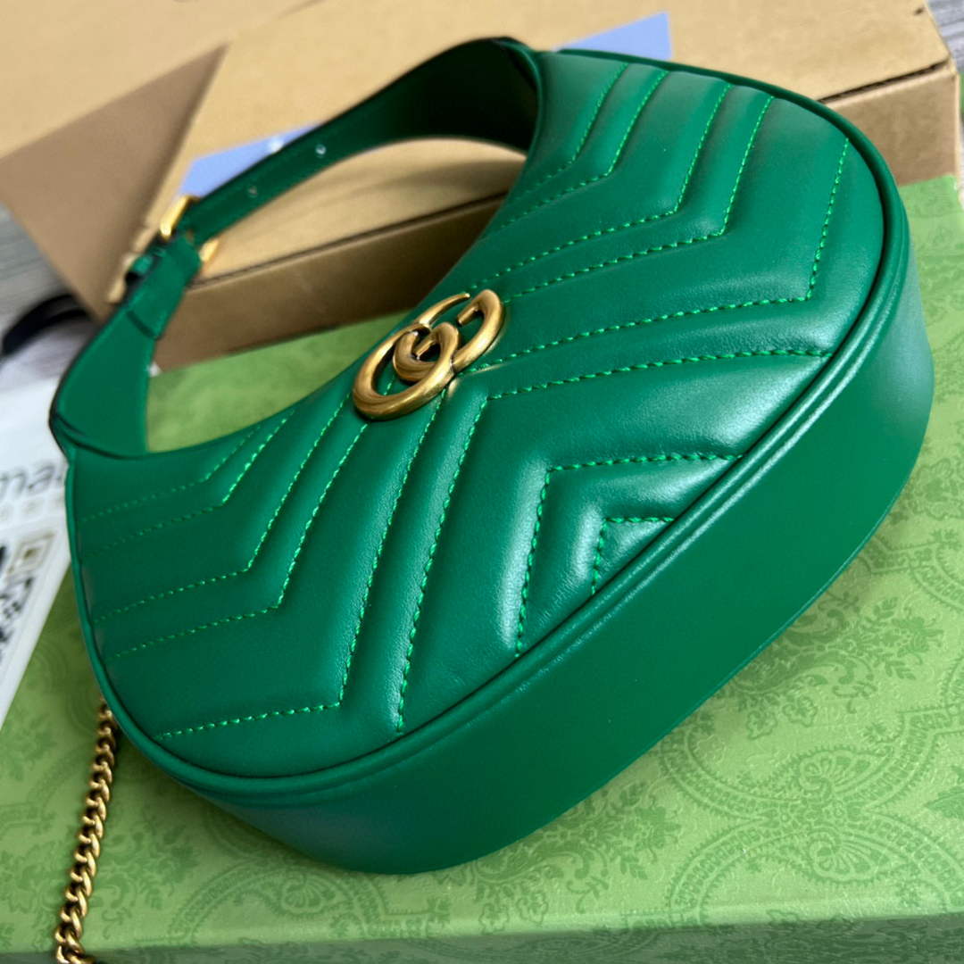 Gucci 699514 GG Marmont half-moon-shaped mini bag Green - Default Title - View 7