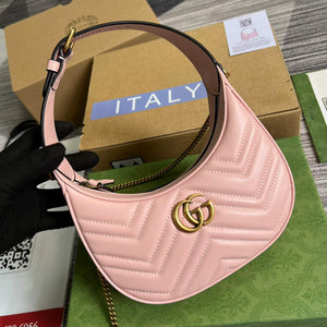 Gucci 699514 GG Marmont half-moon-shaped mini bag Pink - Default Title - View 1