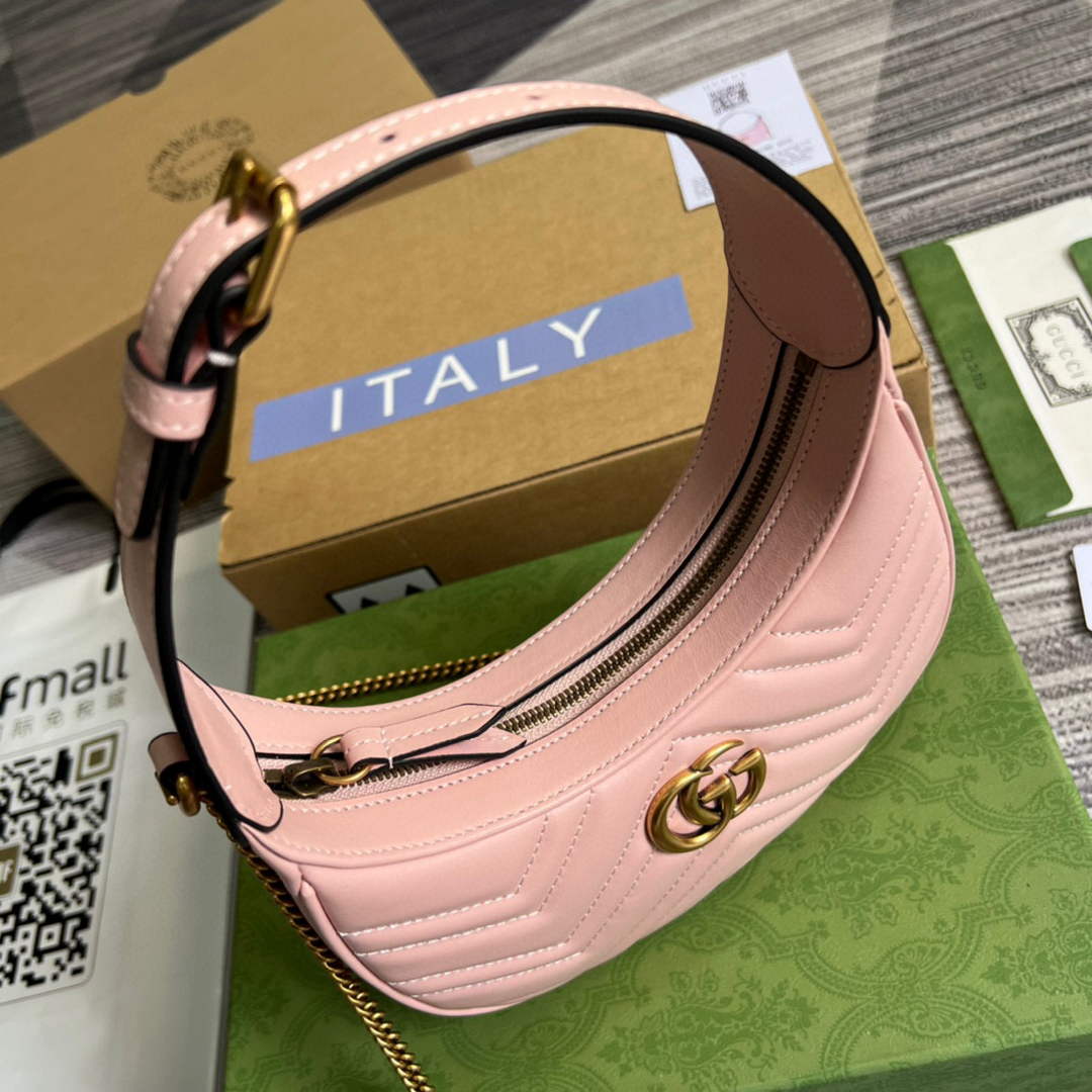 Gucci 699514 GG Marmont half-moon-shaped mini bag Pink - Default Title - View 7