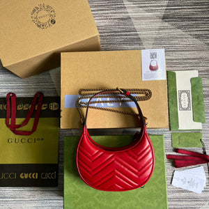 Gucci 699514 GG Marmont half-moon-shaped mini bag Red - Default Title - View 2
