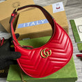 Gucci 699514 GG Marmont half-moon-shaped mini bag Red - Default Title - View 1