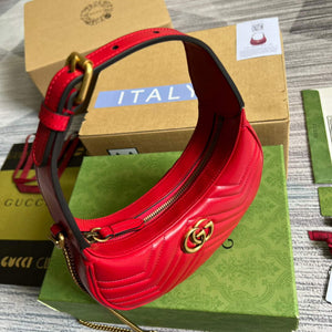 Gucci 699514 GG Marmont half-moon-shaped mini bag Red - Default Title - View 8