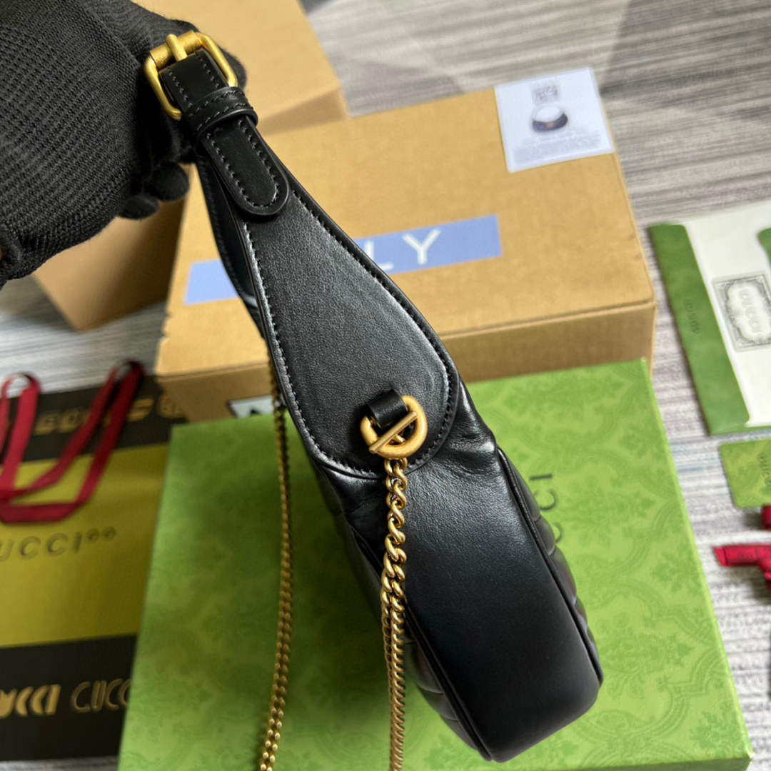 Gucci 699514 GG Marmont half-moon-shaped mini bag Black - Default Title - View 4