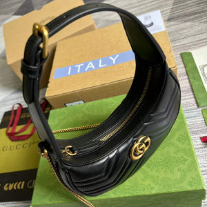 Gucci 699514 GG Marmont half-moon-shaped mini bag Black - Default Title - View 6
