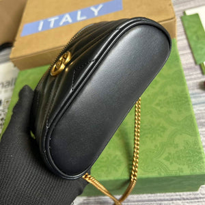 Gucci 699515 GG Marmont Mini Top Handle Bag Black - Default Title - View 6
