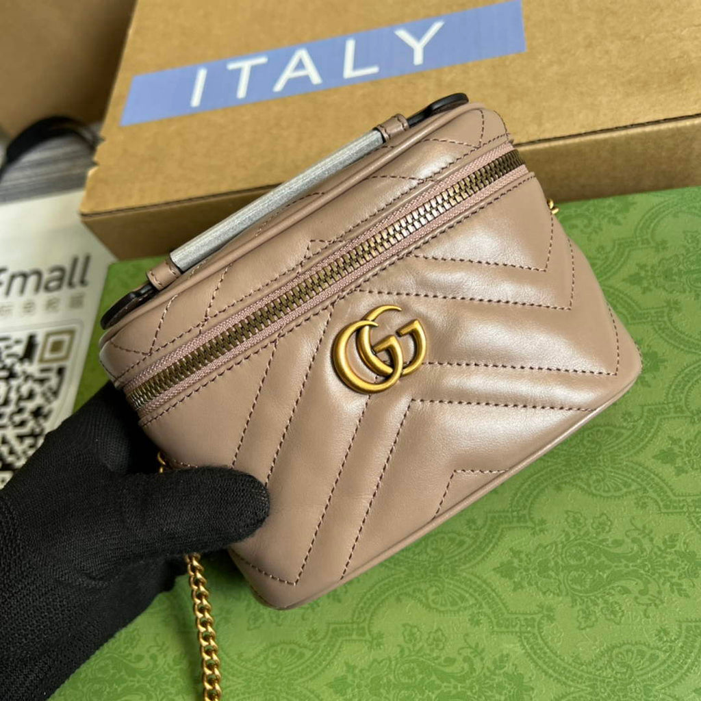 Gucci 699515 GG Marmont Mini Top Handle Bag Light pink