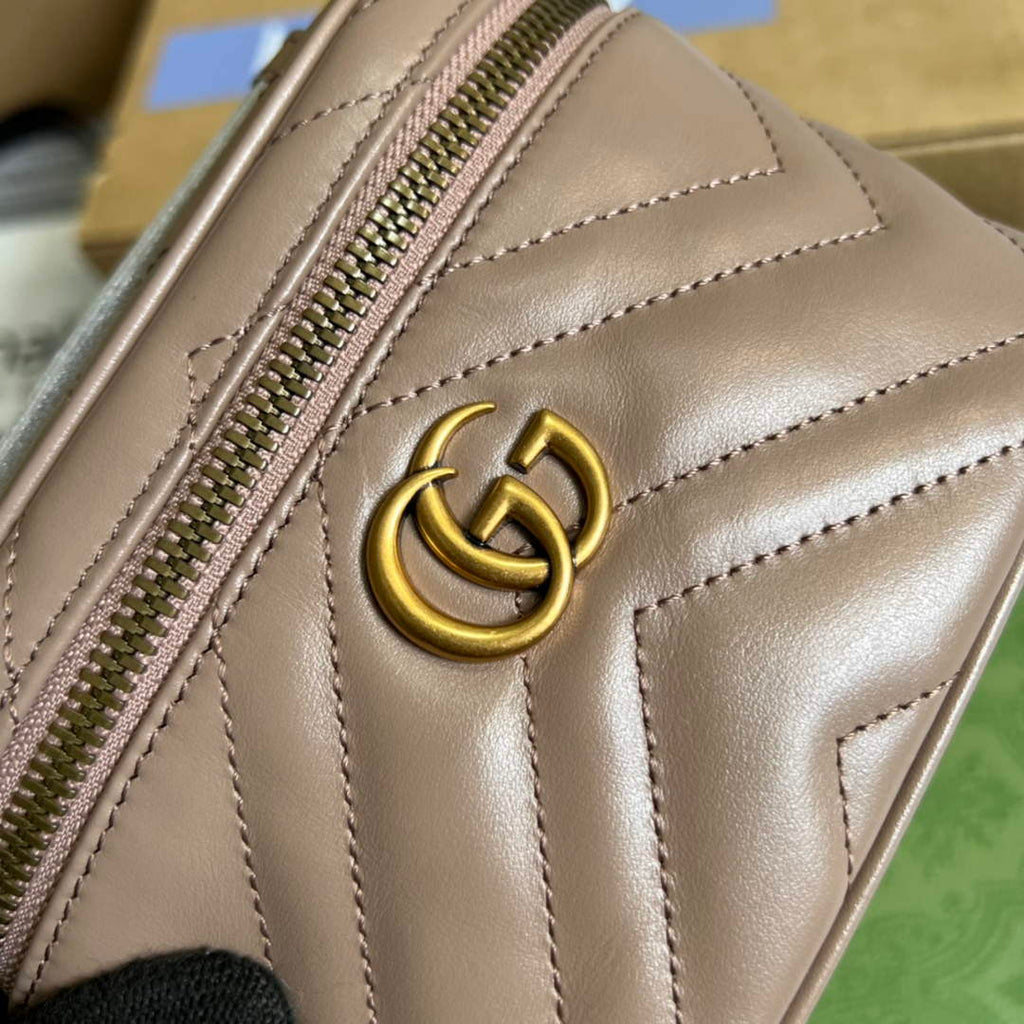 Gucci 699515 GG Marmont Mini Top Handle Bag Light pink