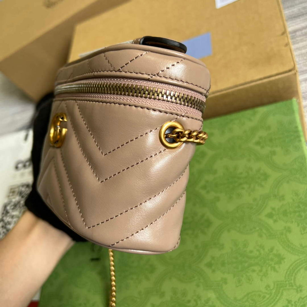 Gucci 699515 GG Marmont Mini Top Handle Bag Light pink