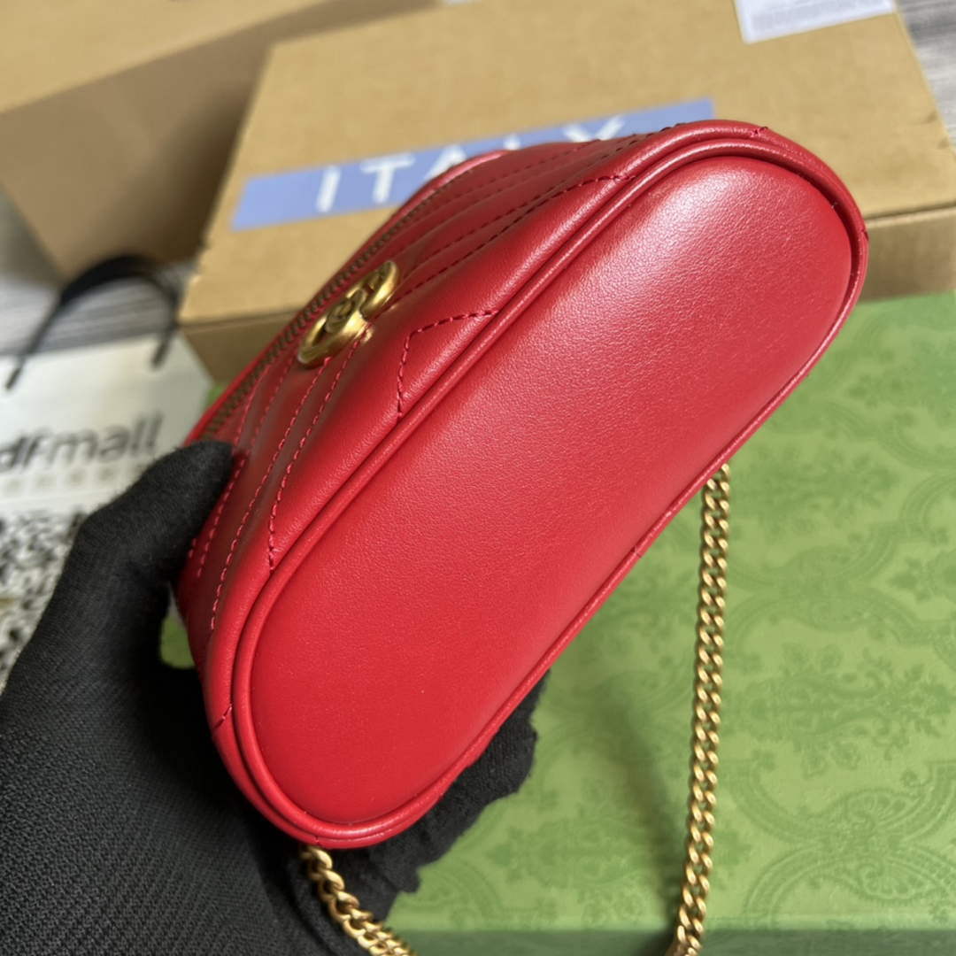 Gucci 699515 GG Marmont Mini Top Handle Bag Red - Default Title - View 6